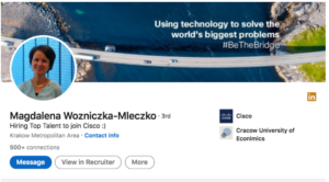 Example of ideal profile and cover photo for LinkedIn 